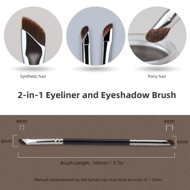 Pennello per eyeliner con lama 2 in 1, ombretto, evidenziatore, occhi ad angolo ultra sottile, ombretto, pennelli per trucco per sopracciglia