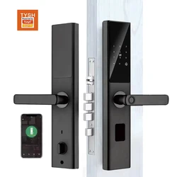 TYSH Tuya Zigbee Door Lock Biometric Fingerprint Cerradura Intelligent Digital Electronic Push Pull Smart Door Lock With Wifi