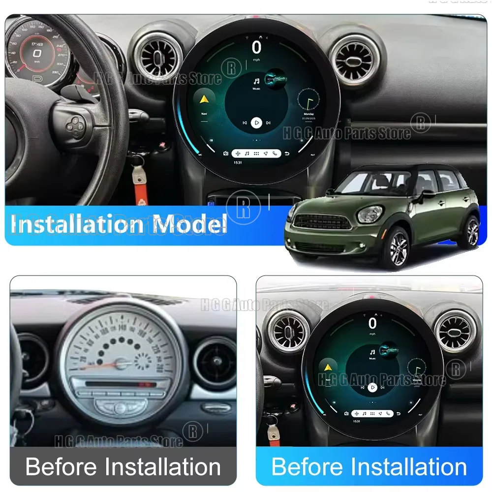 Android 15 For BMW Mini Cooper R56 R60 2006-2016 OLD TO NEW Auto Carplay Car GPS Navigation Stereo Multimedia Player 360 Tools