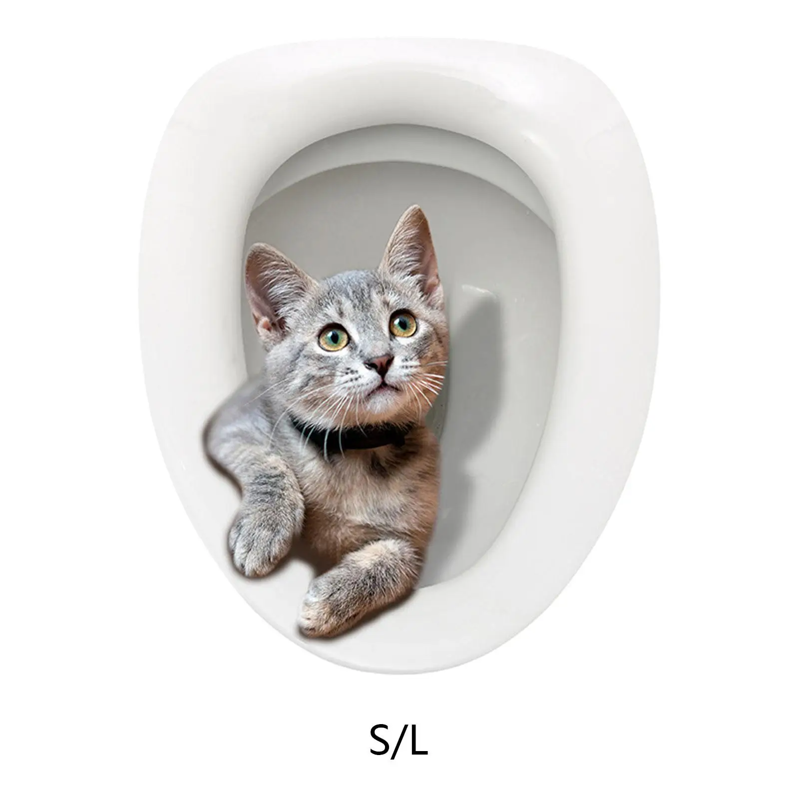 Cat Toilet Seat Cover Stickers Decals Funny Cute Animal Expression Stickers Cartoon Toilet Seat Lid Sticker for Restroom Decor