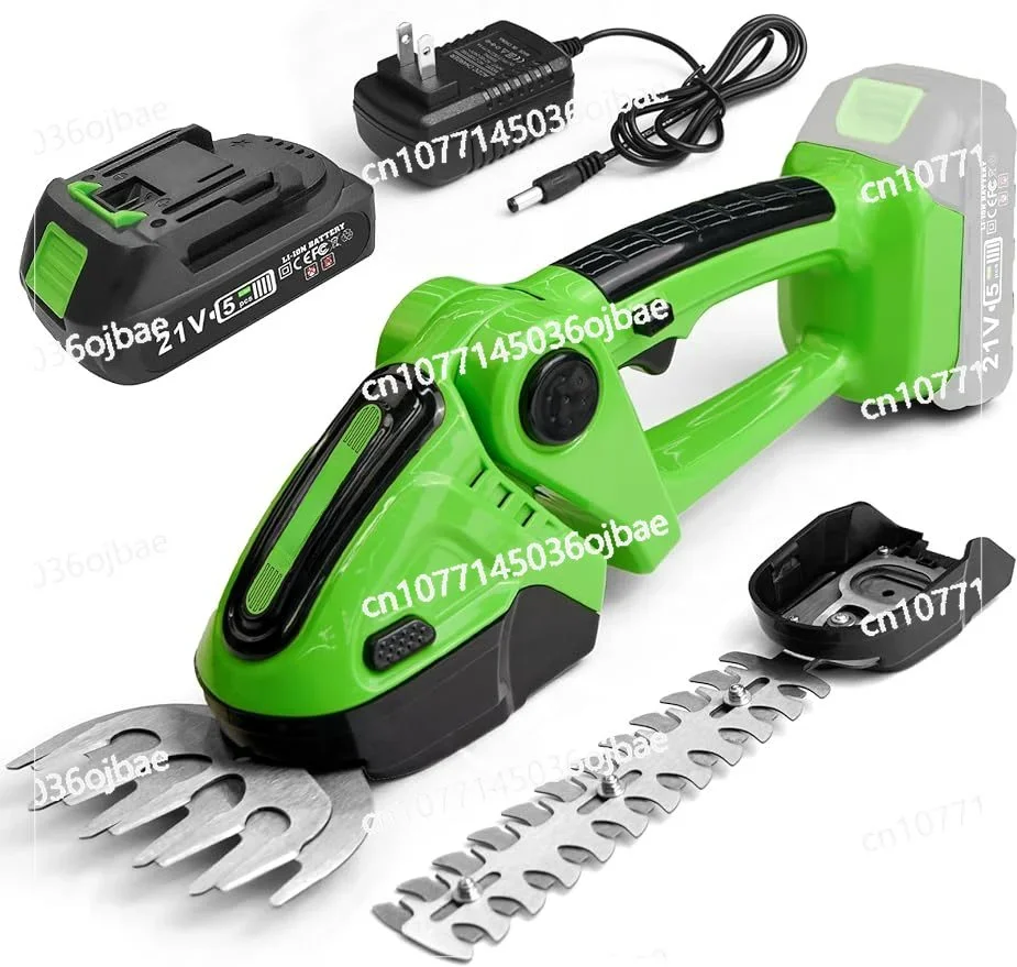 21V Electric Grass Trimmer and Shrub Trimmer 2-in-1 Handheld Hedge Trimmer