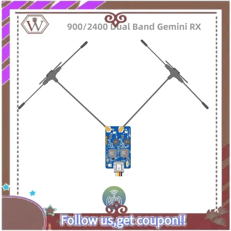 ABBG-900Mhz 2.4Ghz 915M ELRS RX Dual Band Gemini Receiver Expresslrs RX TCXO For RC FPV Racing Long Range Drone