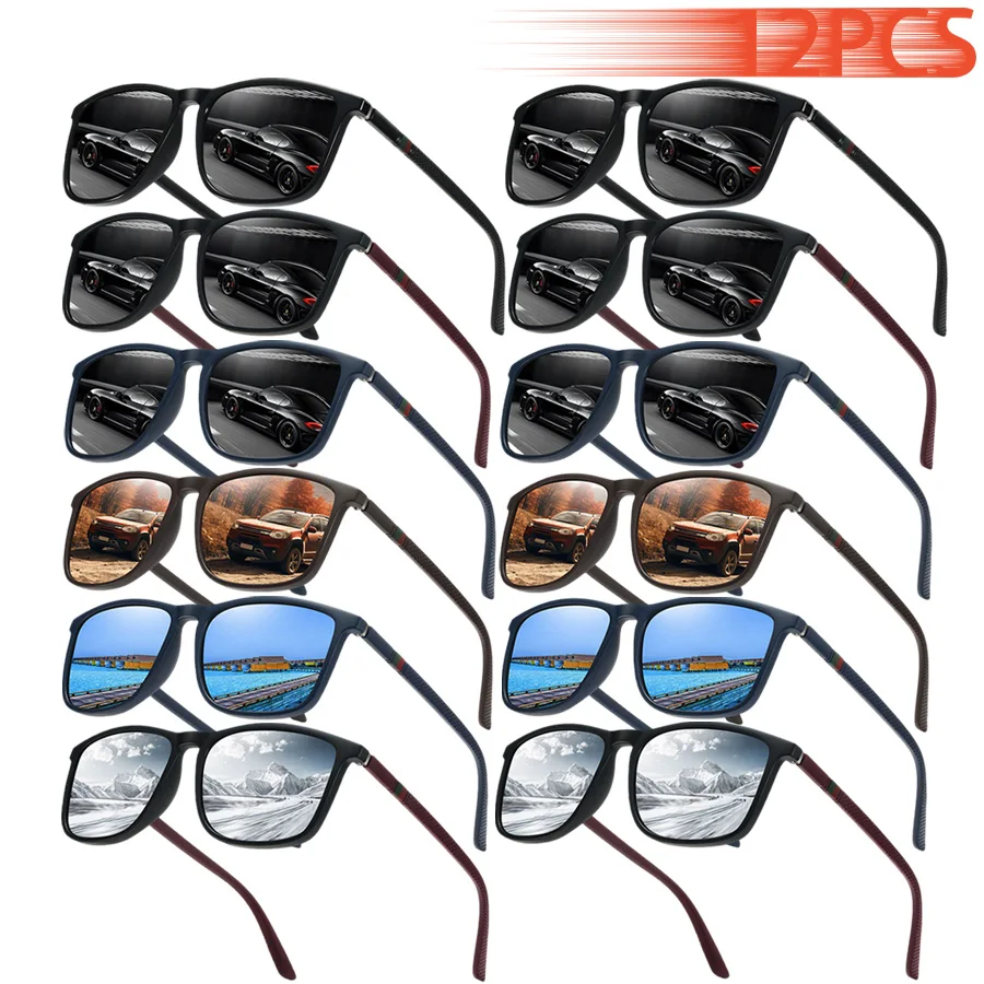 12PCS Fashion Designer Eyewear Color Striped Check for Fishing Driving Camping Hiking and Seaside Holiday Trips Sun Glasses