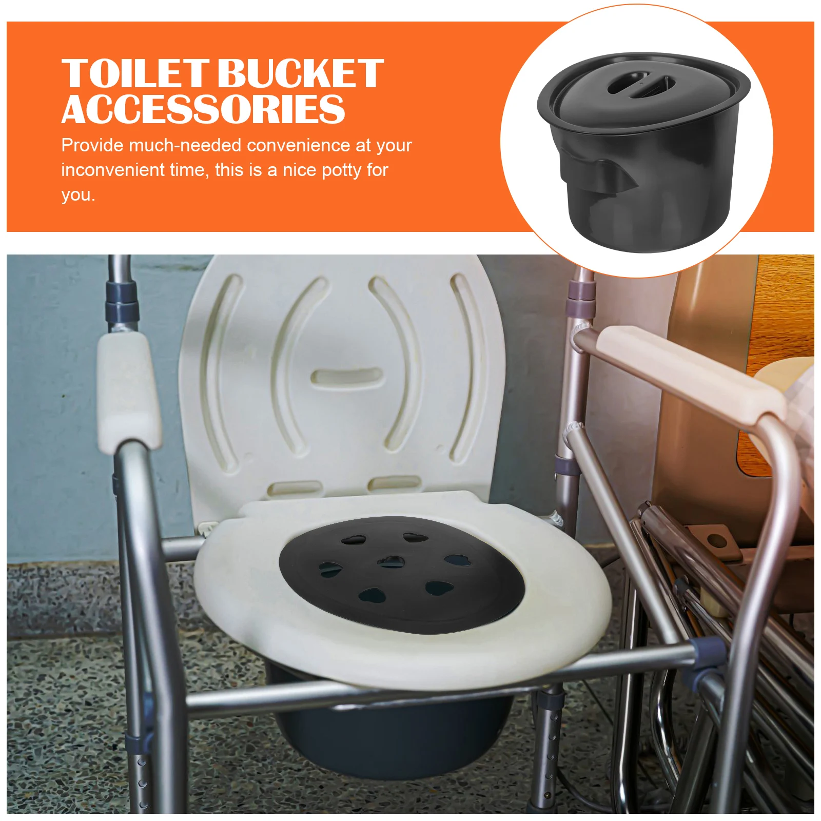 

1 Set Elderly Pregnant Women Portable Toilet Bucket Bedpan Chair Seat Sturdy Plastic Chamber Pot With Lid For Household Hospital