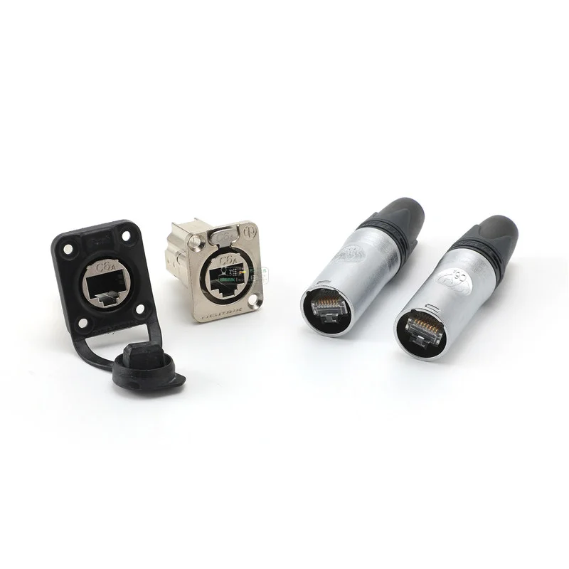 CAT6A etherCON RJ45 Plug Cable Connector Sheath NE8MX6 Crystal XLR Head etherCON Network CAT6A Docking Station NE8FDX-P6 NE8FDY