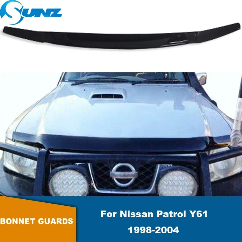 Bonnet Protector Tinted Guard  For Nissan Patrol Y61 1998 1999 2000 2001 2002 2003 2004 Front Bug Shield Hood Deflector