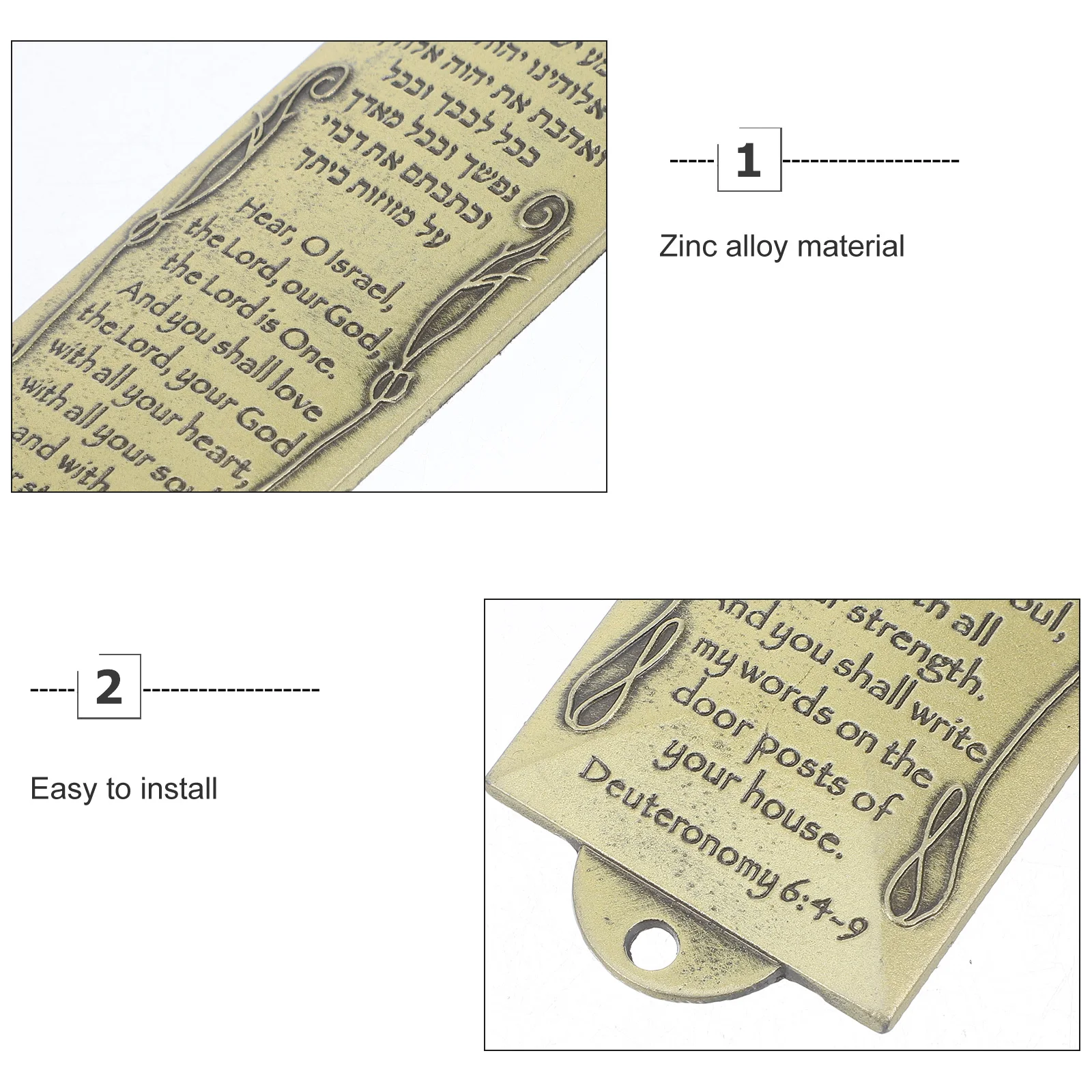 

Door Post Holy Scroll Metal Mezuzah Adornment Blessing Plaque Home Decor Religious Scripture Doorway Artistic Delicate House