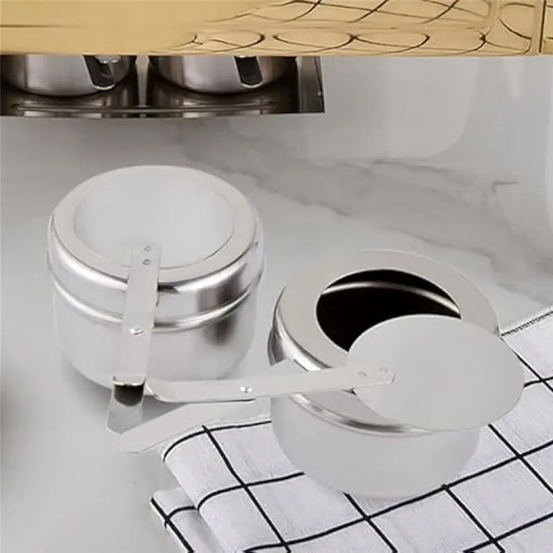 VEHO-8Pcs Chafing Fuel Holder,Stainless Steel Chafe Wick Fuel Holder With Cover,Heat Box Holder For Chafing Dish,Barbecue