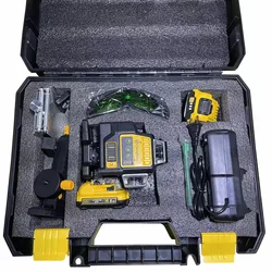 cross 16 line green beam laser level set self leveling 4d auto rotary construction nivel laser level with lithium batteries kits