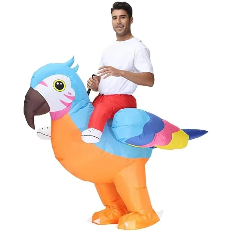 Adult Inflatable Animal Parrot Cosplay Air Blow-up Outfit Halloween Carnival Party Costumes