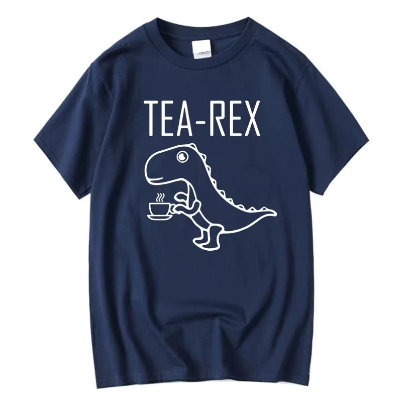 Tea‑Rex Funny Dinosaur Graphic T‑Shirt Men Women Humor Tea Lover Print Casual Short Sleeve Crew Neck Streetwear Tee