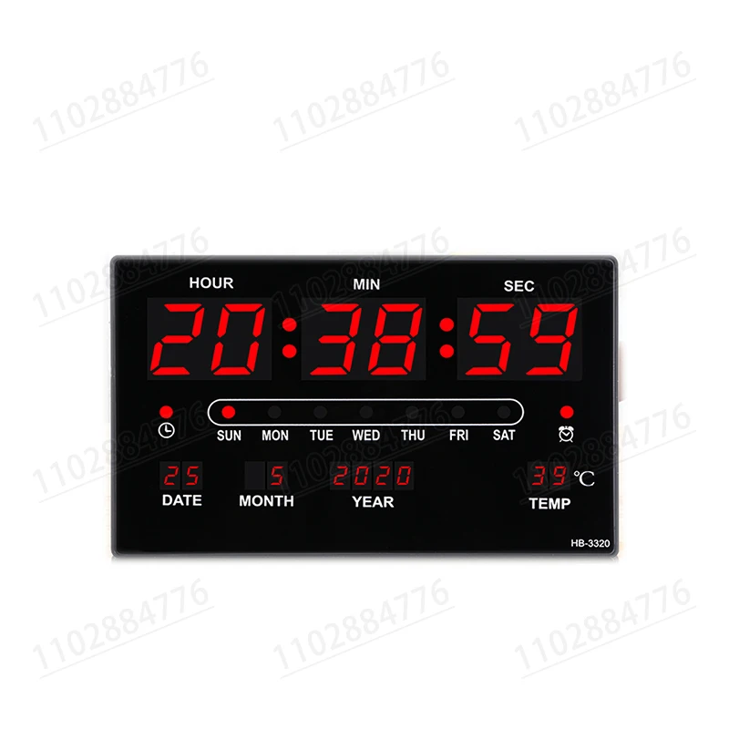DIVEDEER LED Digital Electronic Clock Backlight Large Digital Alarm Clock Temperature Calendar Bedroom Wall Calendar Clock