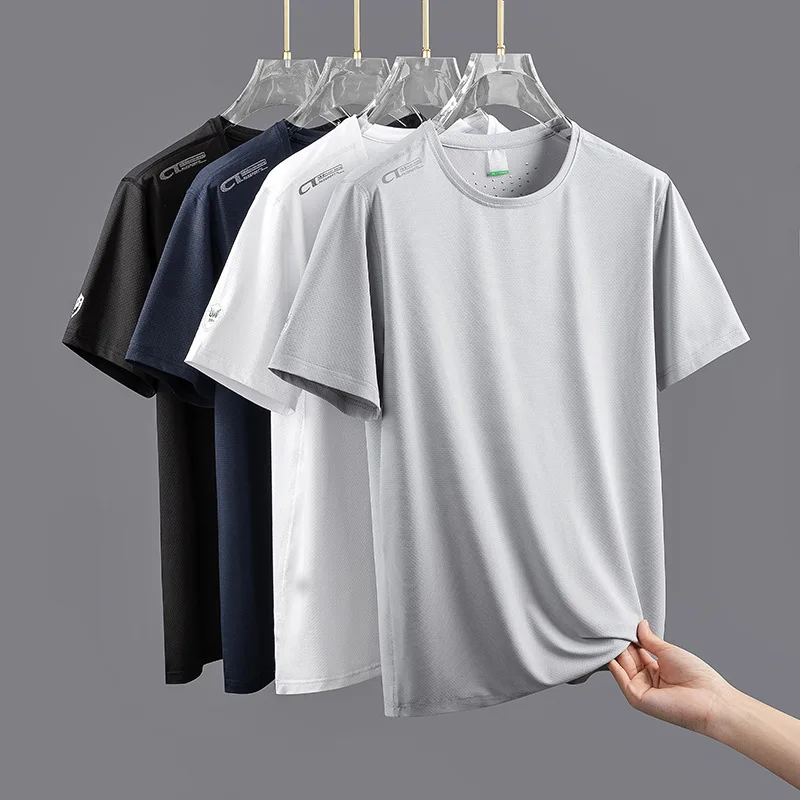 7XL 8XL Men's Sun Protection T-shirts Summer UPF 50+ Short Sleeve Performance Quick Dry Breathable Hiking Fish T-shirts UV-Proof