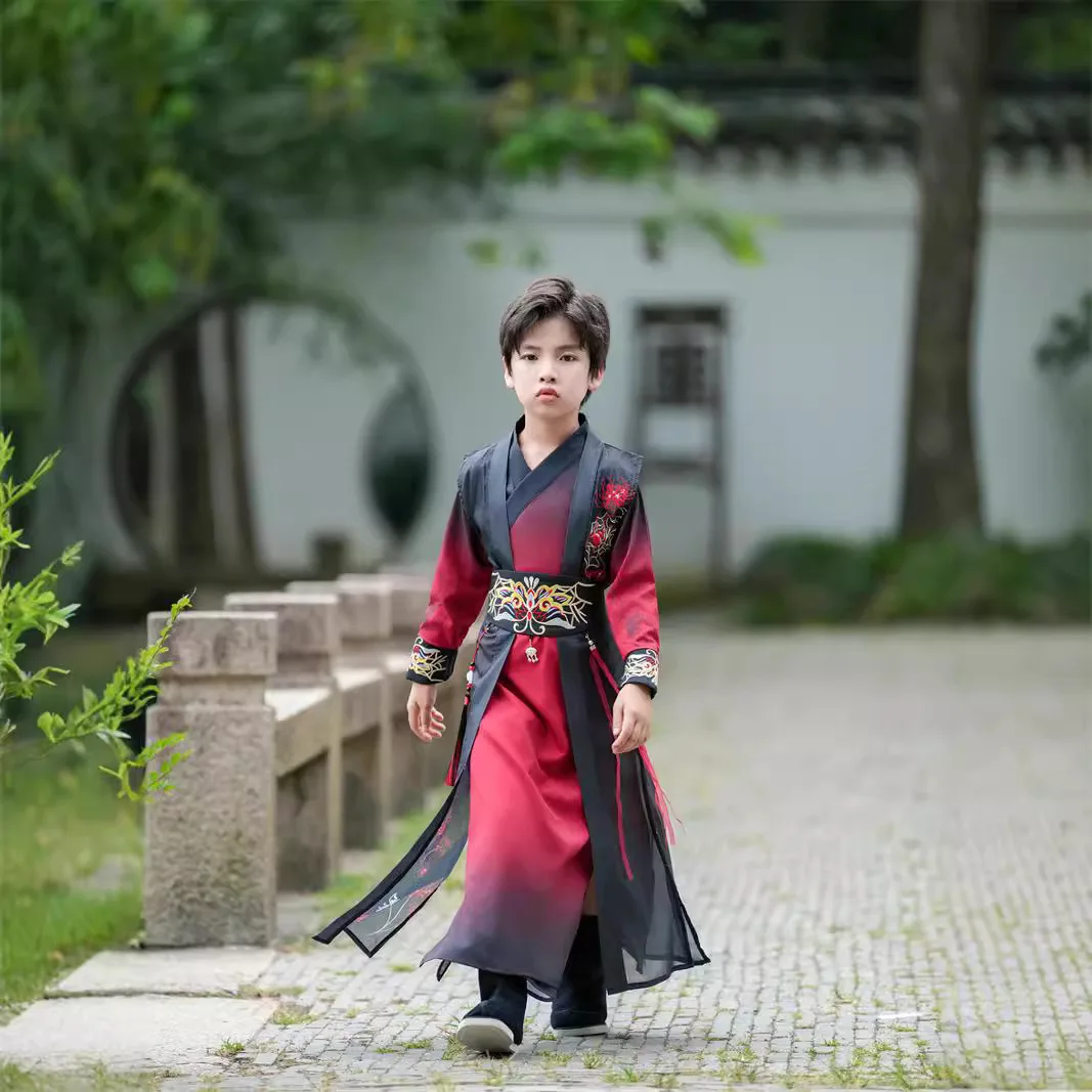 Children's Ancient Costume Hanfu Boys Handsome Traditional Costume Chinese Style Tang Costume Performance Costume