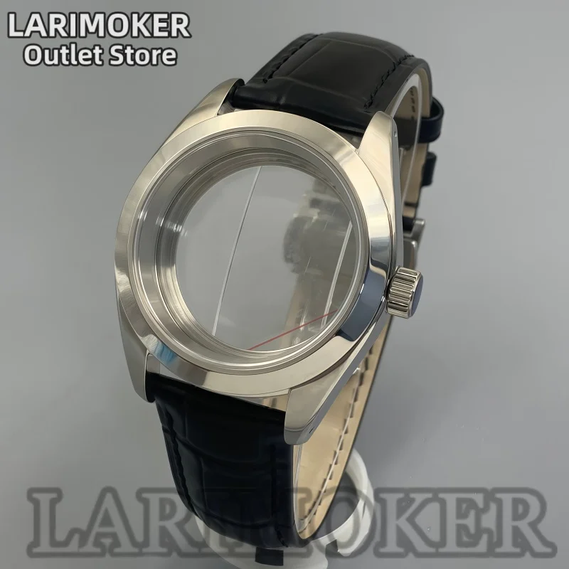 

LARIMOKER 38mm Men's Dress Case Crocodile Leather Strap Butterfly Clasp Sapphire Crystal Fits NH35 PT5000 Miyota9015 Movement