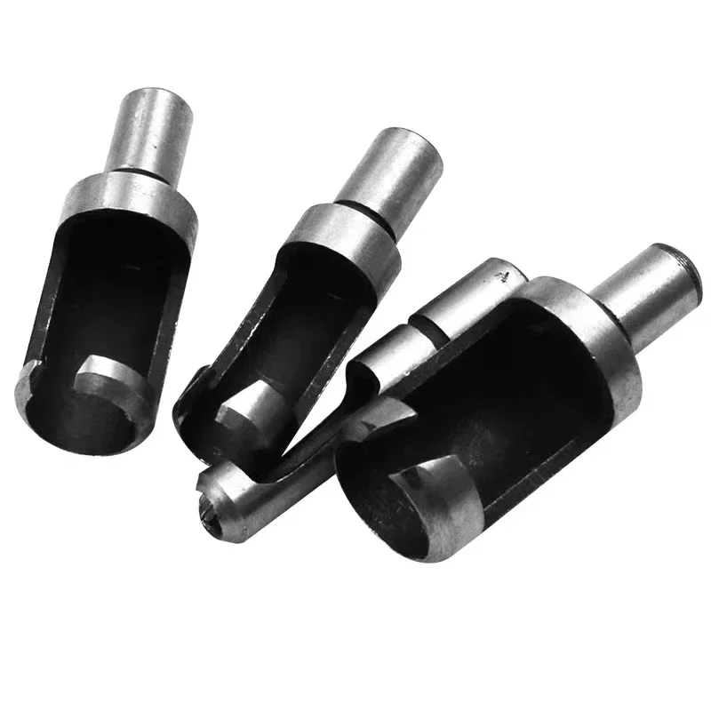 4pcs Round Shank Carbon Steel Wood Plug Cutter 6-10-13-16mm Woodworker Wood Drilling Tennon Plug Hole Cutters Drill Bit