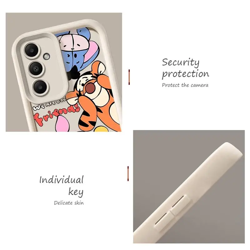 Phone Case for Samsung Galaxy A55A25 A11 A12 A13 A24 A22 A23 A32 A52 A53 A73 5G Silicone Soft TPU Disney Winnie Pooh