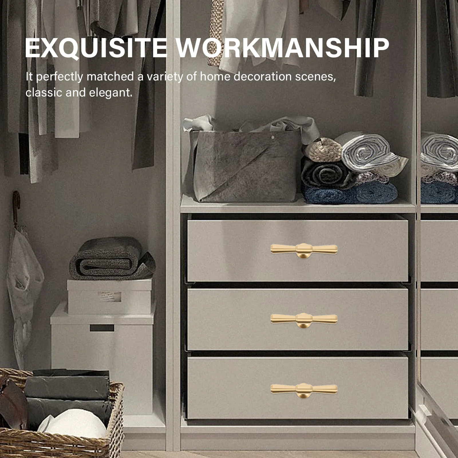 

2Pcs Full Bar Pull Handles Solid Brass Drawer Wardrobe Cabinet Furniture Handles Drawer Pulls