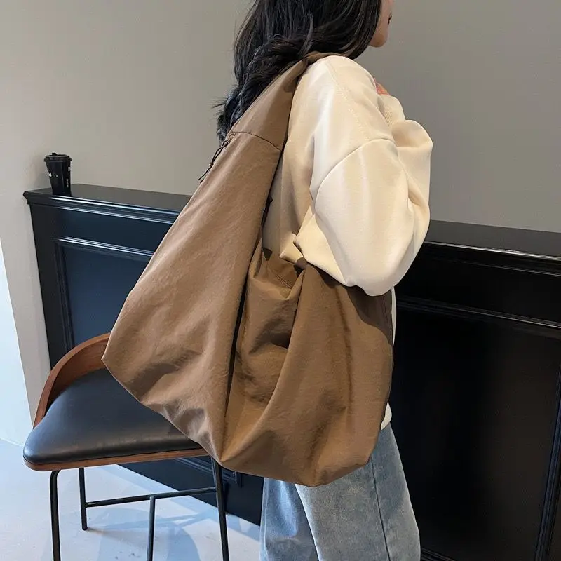 Lässige Nylon-Einkaufstasche für Damen, Handtasche, Umhängetasche mit Reißverschluss, langlebig, leicht zu reinigen, für Pendeln, Arbeit, Reisen, Arbeiten – Detail 8