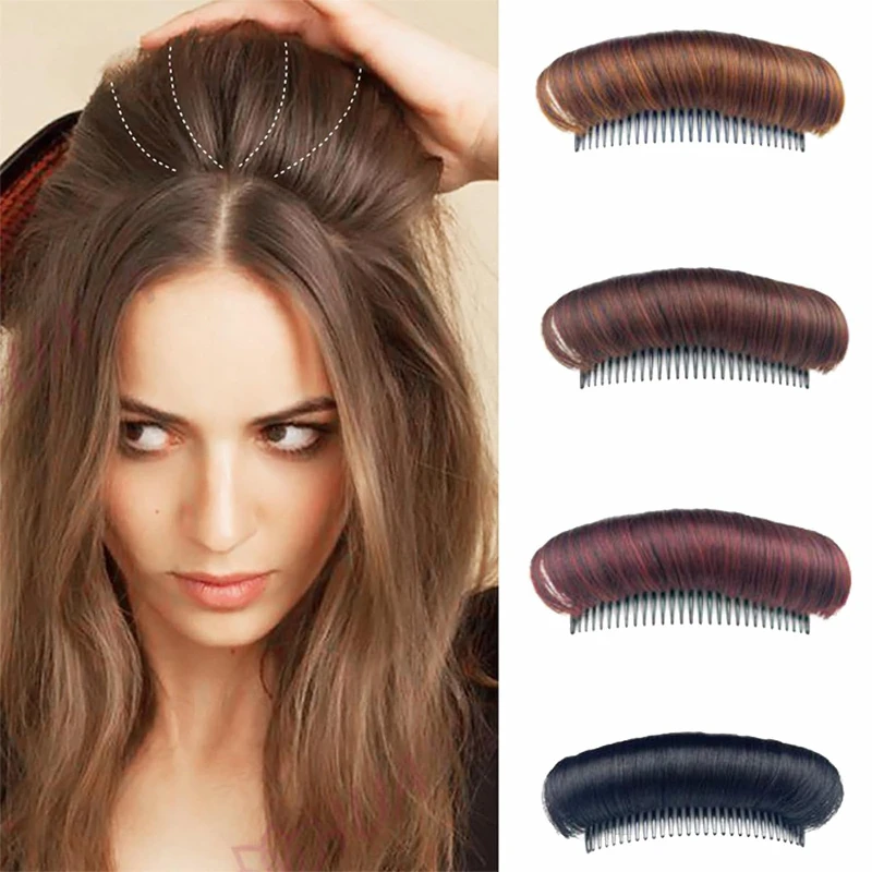 

Invisible Fluffy Pad Puff Wig Head Cushion Synthetic Hair Pad Clip Bun Bump It Up Volume Wigs Base for Women Girls Daily Use