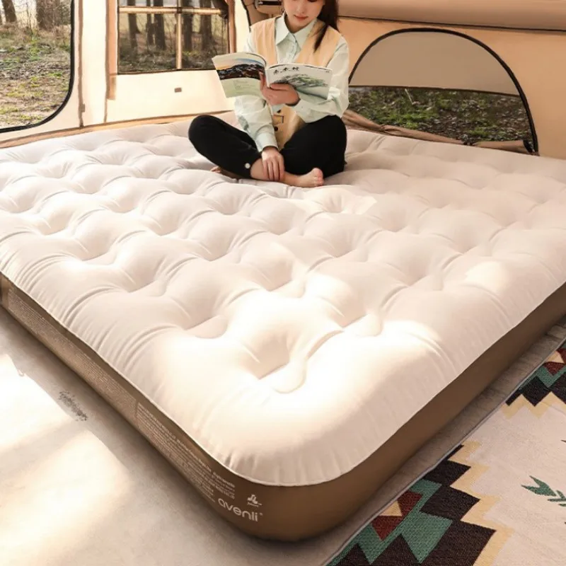 Tryhomy Camping Dubbele Opblaasbare Matras Buiten Slaapbed Draagbare Luchtmat Vochtbestendig Tent Opblaasbaar Bed