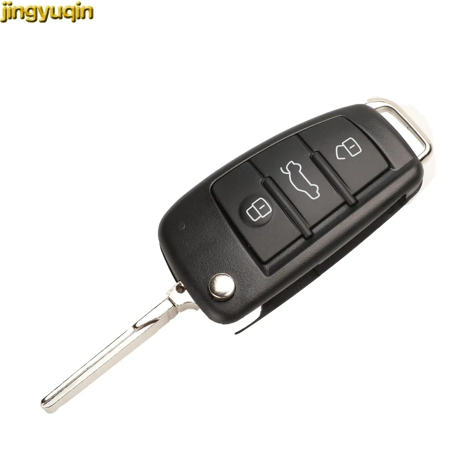 Jingyuqin Flip Remote Car Key Fob Shell For Audi A1 A3 A4 A6 A8 A4L A6L TT Allroad Q2L Q3 Q5 Q7 R8 S6 SQ5 RS4 C5 C6 B6 B7 2018