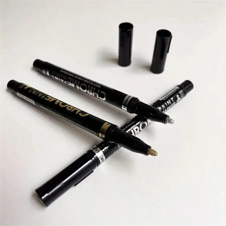 2er-Pack Flüssigspiegelmarker – Chrom-Gold und Silber Reflektierende Farbe, Geeignet für DIY-Automodellbau, Kunsthandwerk, Steine – Detail 3