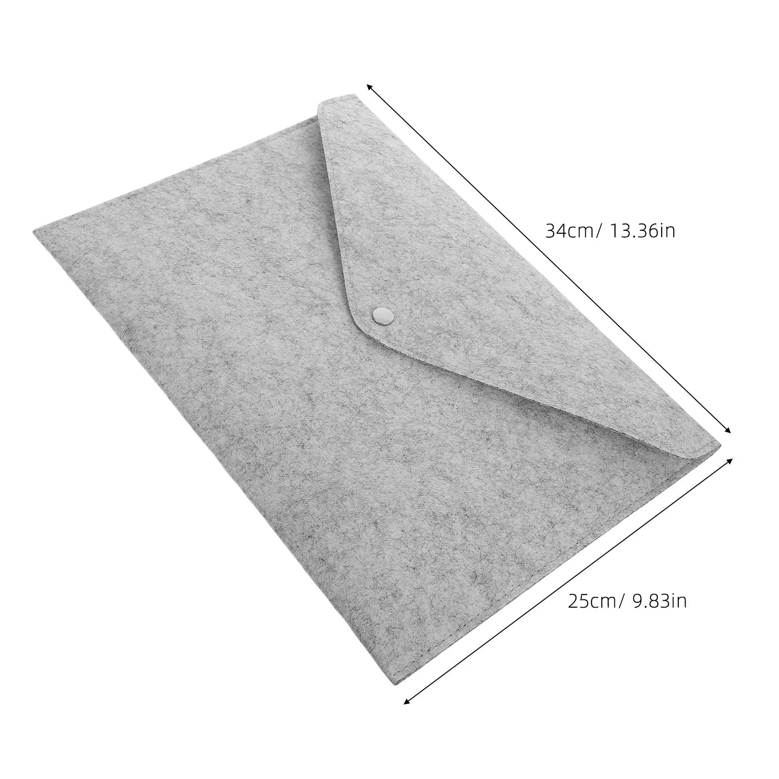 Vilten bestandsmap A4-formaat papieren documentorganizer Donkergrijs Lichtgrijs Knopsluiting Opbergtasje voor kantoorschool