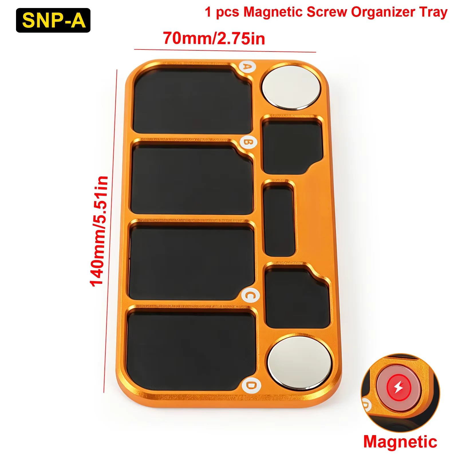 NEWACALOX Magnetischer Schrauben-Organizer, 7-Zonen-Schraubenaufbewahrungsbrett, Kleinteile-Schraubenhalter für RC-Modelle/Elektronik/Handy-Reparaturen – Detail 1