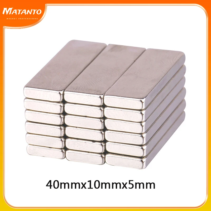 2/5/10/15/20PCS 40x10x5mm Block Strong Rare Earth Magnet N35 Big Rectangular Neodymium Magnets Sheet 40x10x5 40*10*5