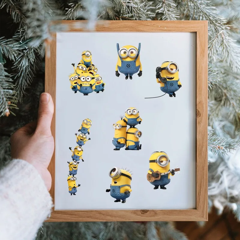 New Minions Despicable Me Kevin Bob Dave Cartoon Kawaii Hollow Three-dimensional Waterproof Sticker Creative UV Transfer Sticker - view 3