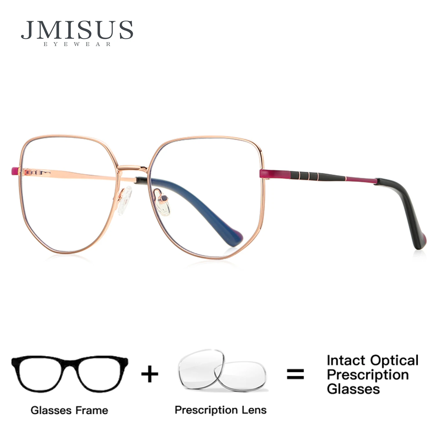 

JMISUS модные шестиугольные очки по рецепту для женщин, высококачественные металлические многоугольные фотохромные оптические очки на заказ