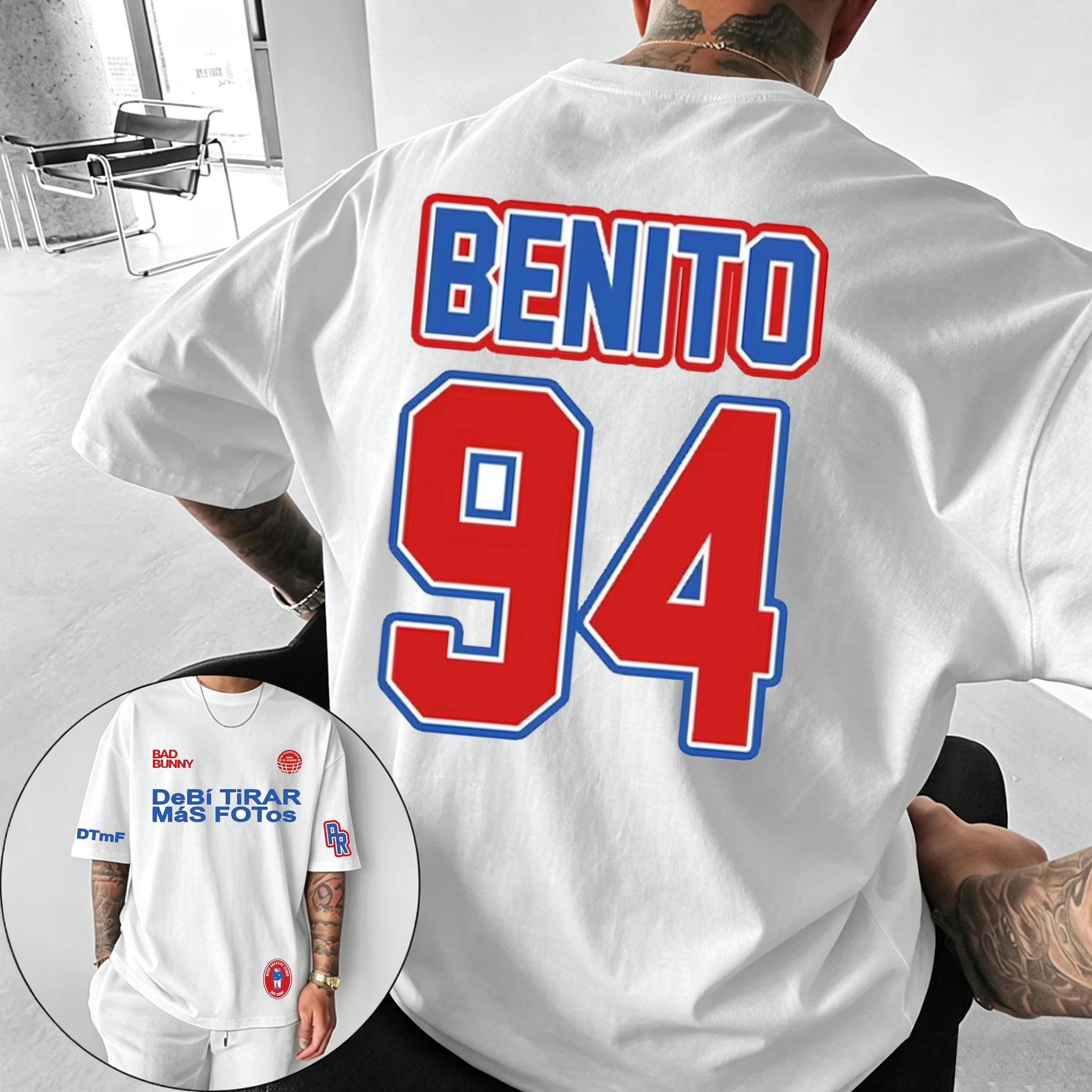 Rapper Bad Bunny Tour 2026 Album Merch T Shirts Debi Tirar Mas Fotos DTMF Graphics T-shirts Unisex Hip Hop Oversized Cotton Tees