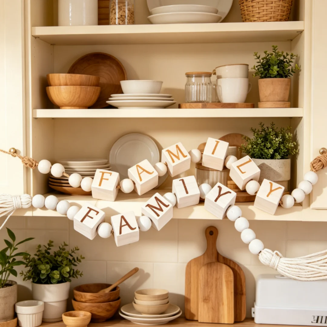 Natural Wood Bead Alphabet Let - đánh giá và giá Baby Nursery Name Letters