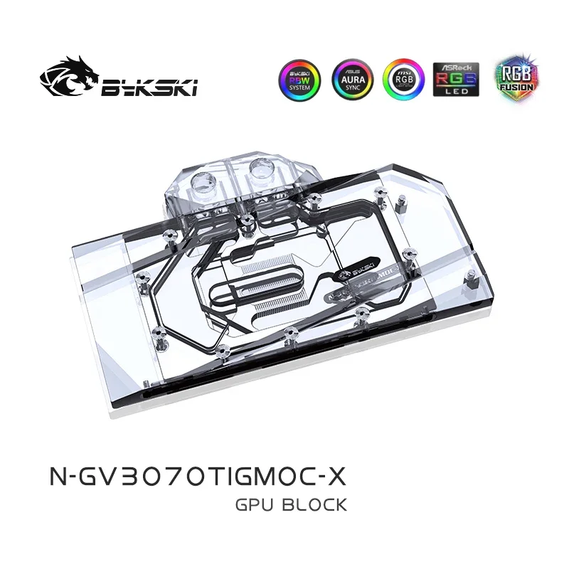 Imagem -03 - Bykski-radiador de Refrigeração de Cobre Bloco de Água Uso para Gigabyte Rtx 3070ti Gaming Eagle oc 8g Rgb Sync N-gv3070tigmoc-x