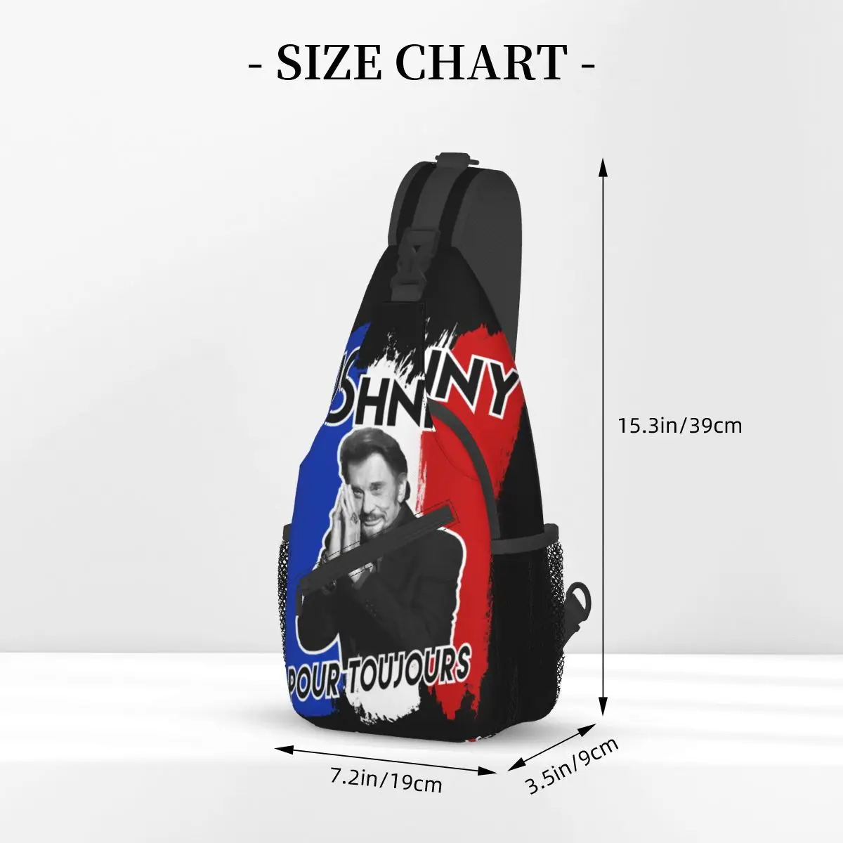 Johnny Hallyday-Bolso cruzado Forever para el pecho, mochila de hombro con música Rock, mochila de día para viajes, senderismo y ciclismo