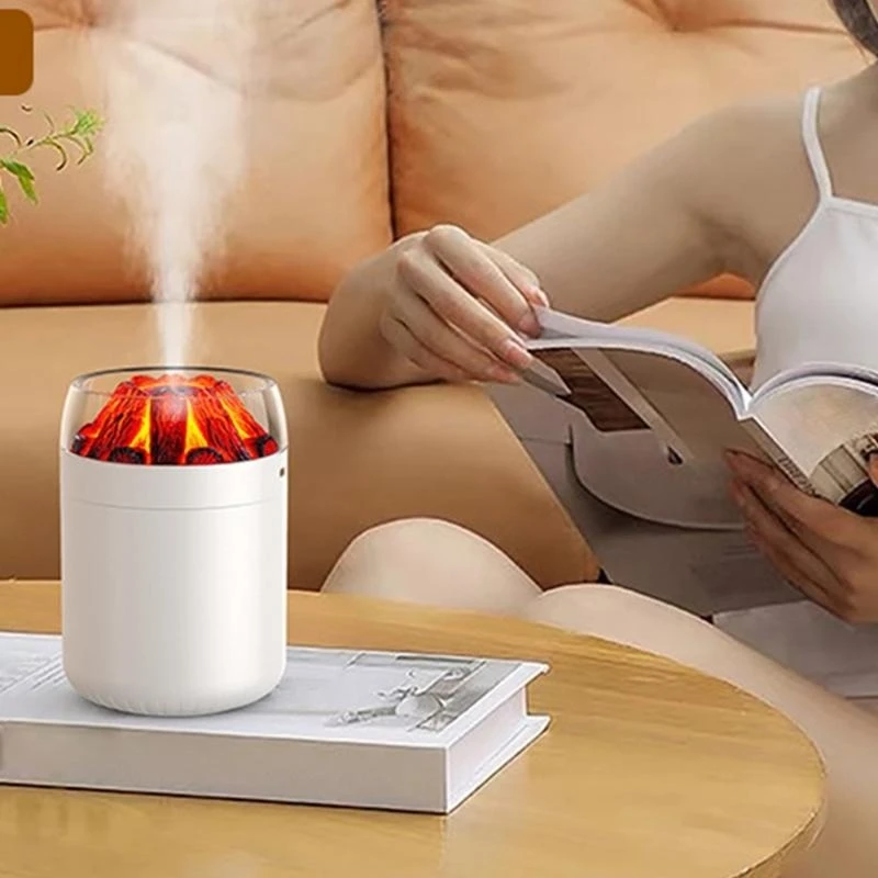 يوفر مرطب تأثير الحطب مع سعة 500 مل أجواء ورطوبة مهدئة لغرفة النوم وغرفة المعيشة