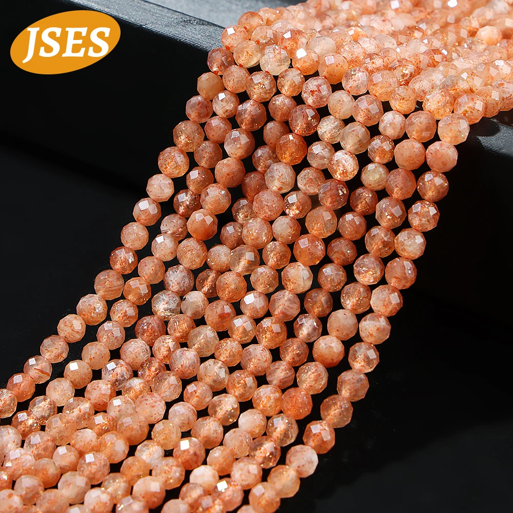 

A++ Natural Brazil Golden Sunstone 4mm Faceted Bead Loose Beads for Jewelry Making Bracelet Necklace DIY Accessories Seed Beads