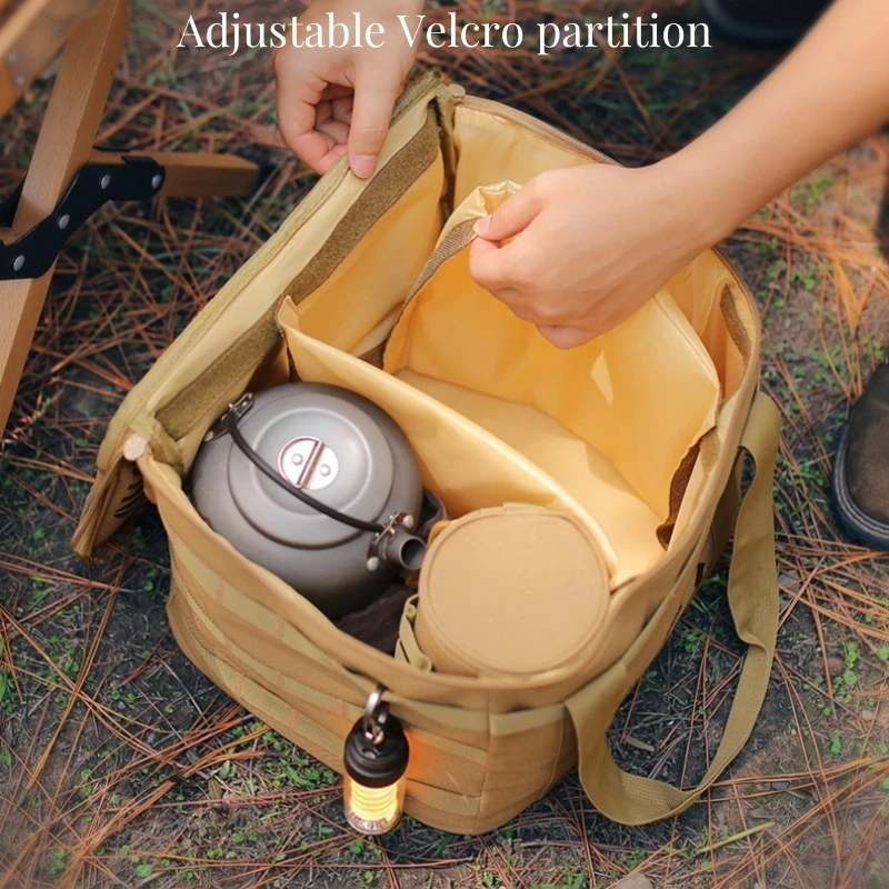 20L Large Capacity Storage Bag Outdoor Camping Cooler Lunch Thermal Bag Travel Tableware Insulated Handbag Cookware Picnic Tool