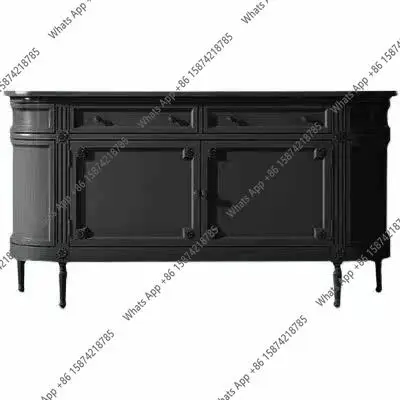 

S Art decoration semi-circular curved dining side cabinet，French entrance cabinet American neoclassical foyer cabinet