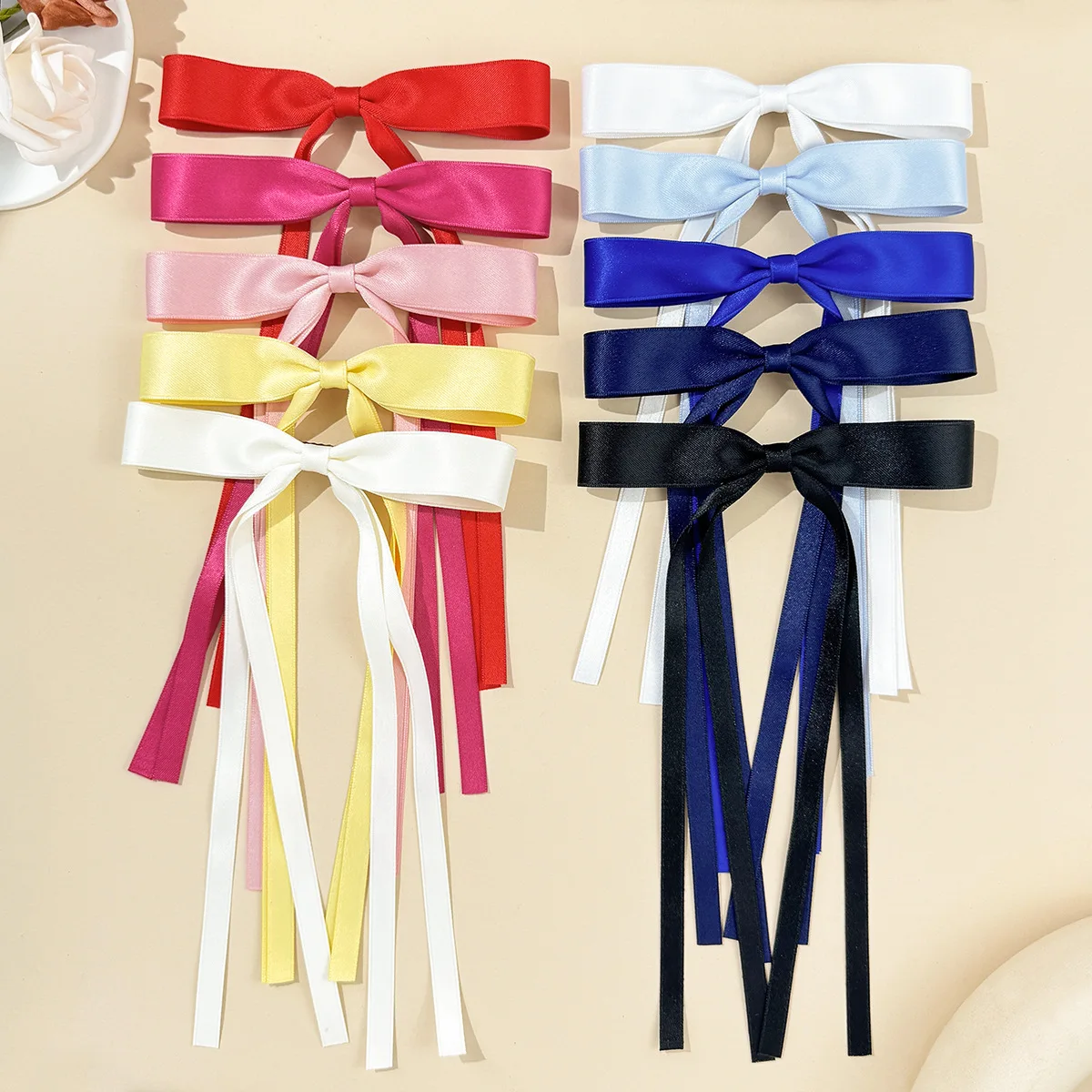 Bulk Long Tassel Bow Hair Clips Kid Long Ribbon Bow Hairpin Barrettes For Women Girls Hairgrips Hair Accessories Wedding Jewelry