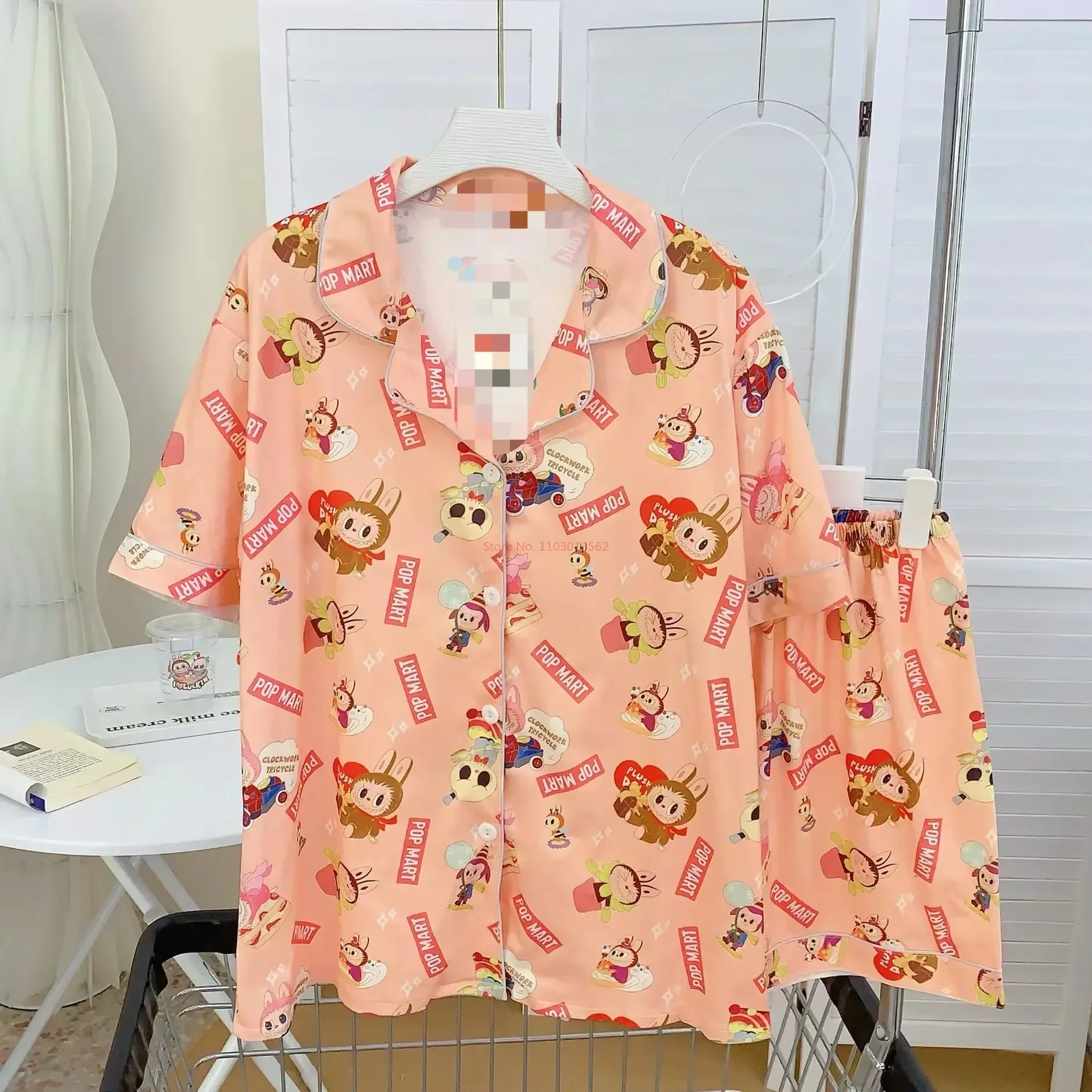 2024 New Labubu Cute Cartoon pigiama rinfrescante Summer women\'s New High End Summer Home furniture può essere indossato