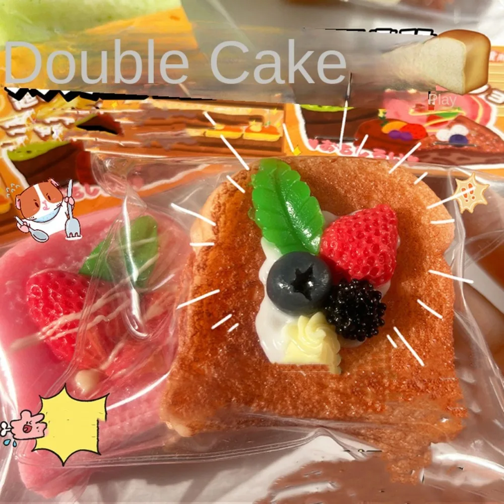 Anti-stress Langzaam Stijgende Knijpspeeltje Tpr Cakevorm Langzaam Rebound Speelgoed Simulatie Toast Zacht Stress Relief Speelgoed Party Prank Props