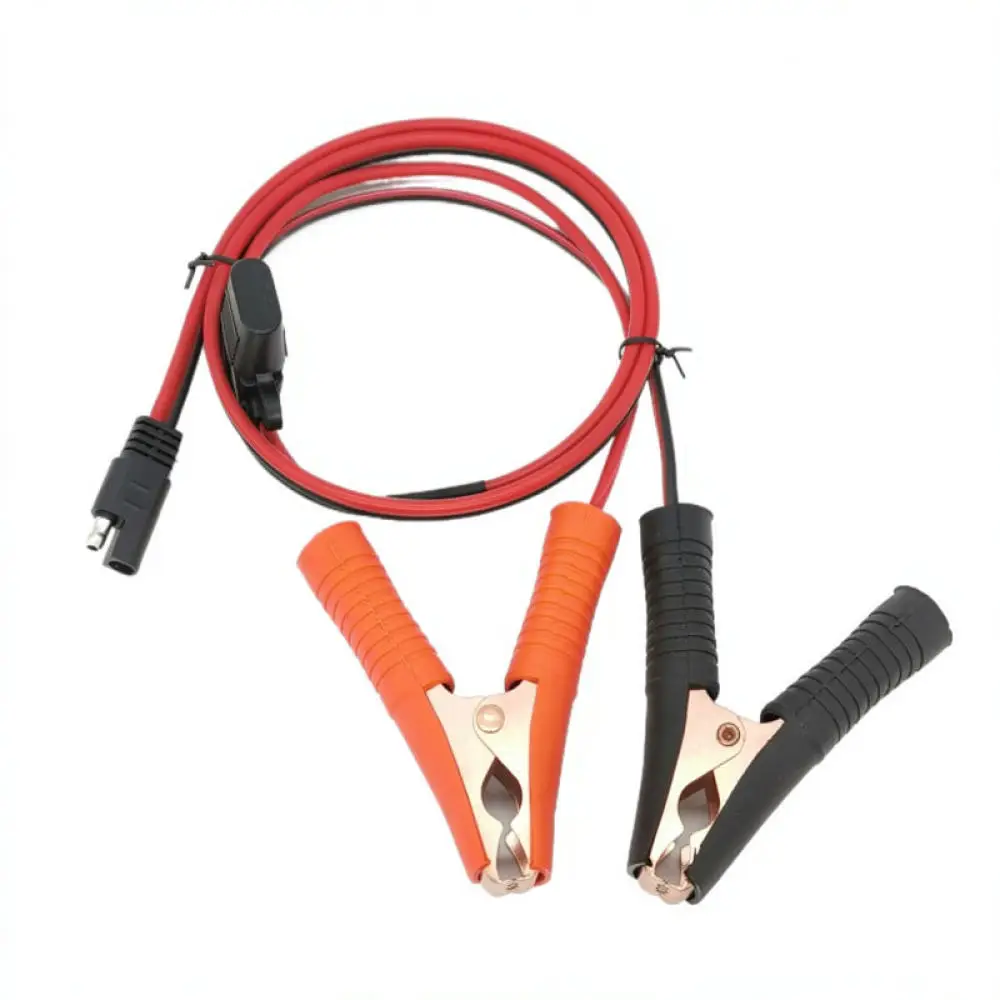 Fast Charging SAE To 90MM Crocodile Clamp Cord Solar Panel Battery Connection Lead For Automotive Outdoor Camping