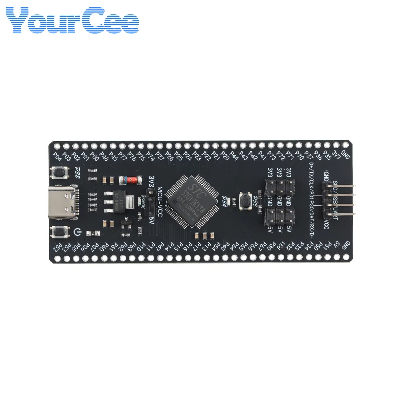 STC32G12K128 LQFP64 32 bit 8051 Microcontroller Core Learning Development Board Module Tpye C USB Download Burning Simulatio