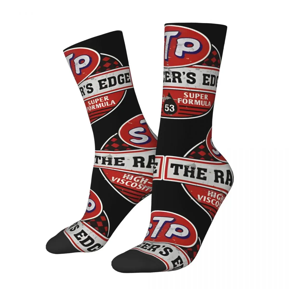 

Funny Crazy Sock for Men Sleek Hip Hop Harajuku STP Happy Seamless Pattern Printed Boys Crew compression Sock Casual Gift