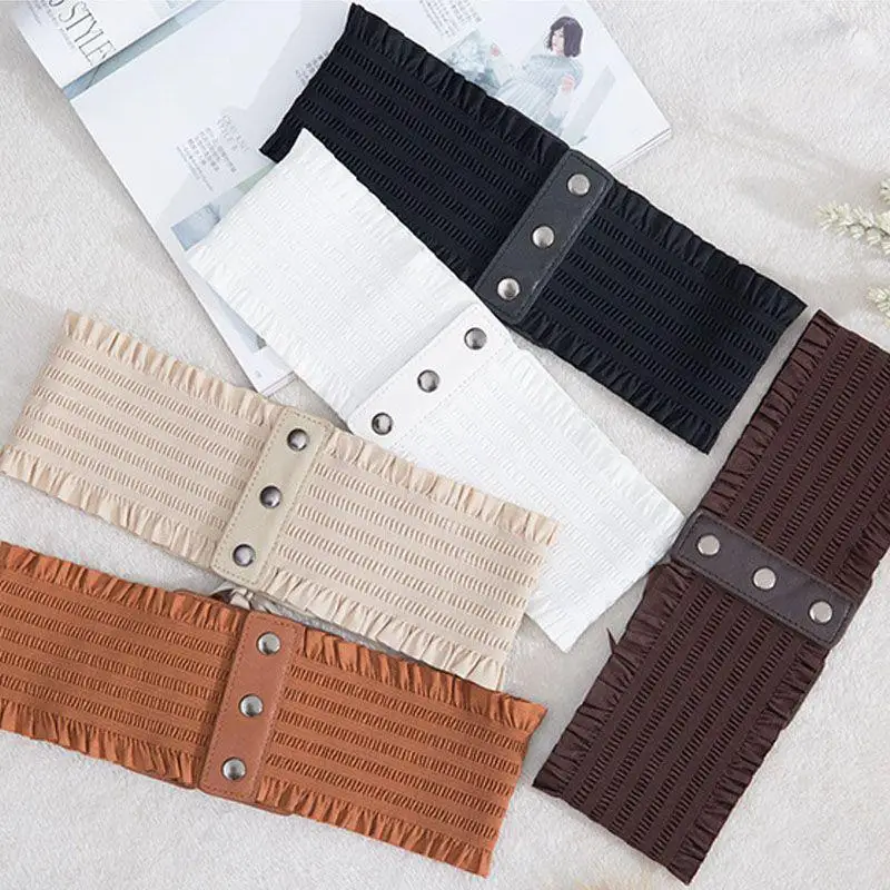Women's Elastic Wide Waist Belt Retro Classic Versatile Suitable For Dresses Coats Jeans And Belts.