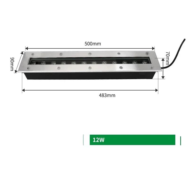 Tira de luces LED enterradas para exteriores, impermeable, línea integrada, arandela de pared, tira de paso de arcoíris, luz de pasarela