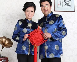 Wholesale Tang Suit Chinese Traditional Satin Jacket Men Women Costume New Year Clothes Hanfu Birthday Party Style Casual Coat