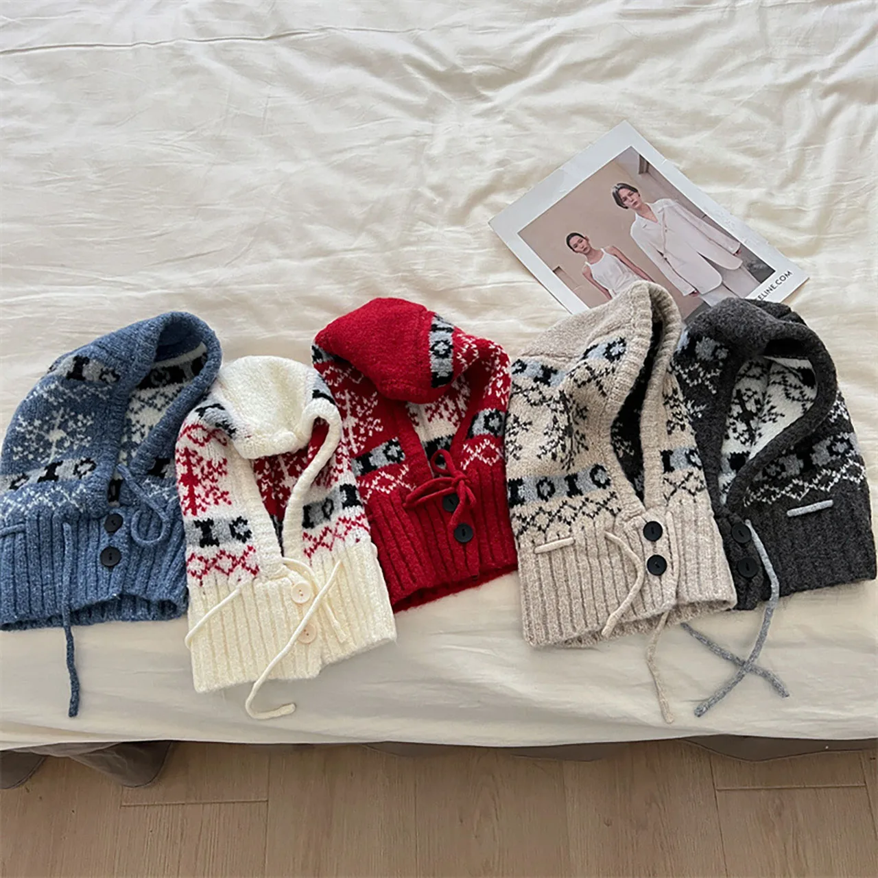 الشتاء الاطفال وشاح قطعة واحدة قبعة موضة الأطفال محبوك قبعات حماية الأذن الدافئة بالاكلافا القبعات 4-10 سنة الطفل مقنعين قبعة